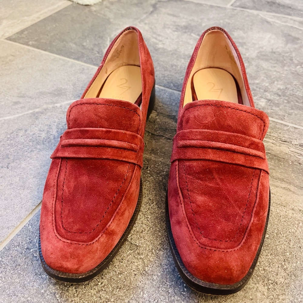 Suede loafers, size 7 1/2 narrow.
